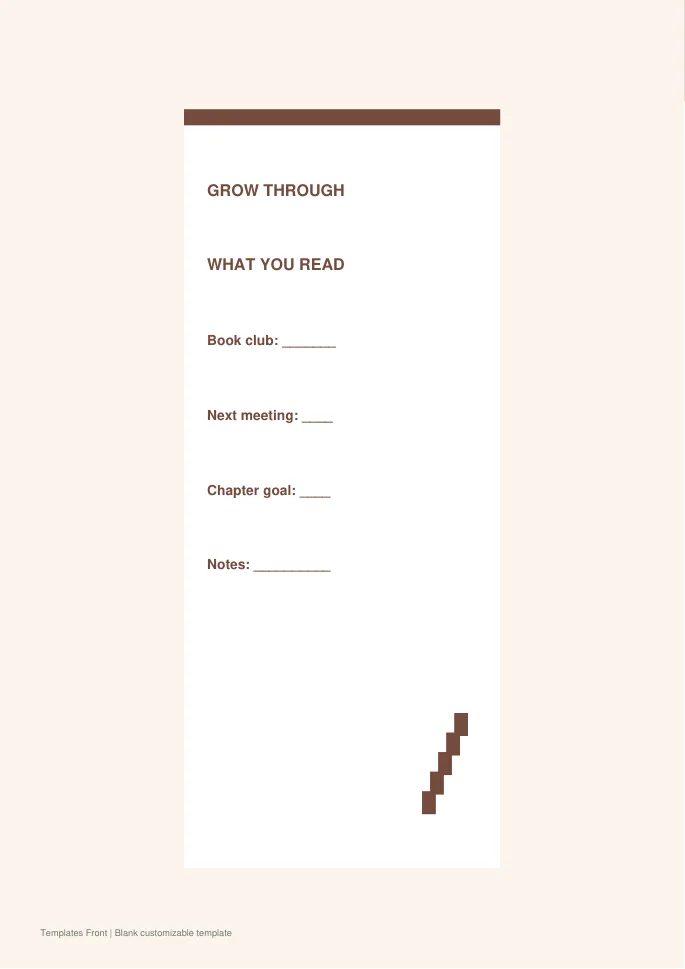 Botanical library bookmark — preview of the downloadable template