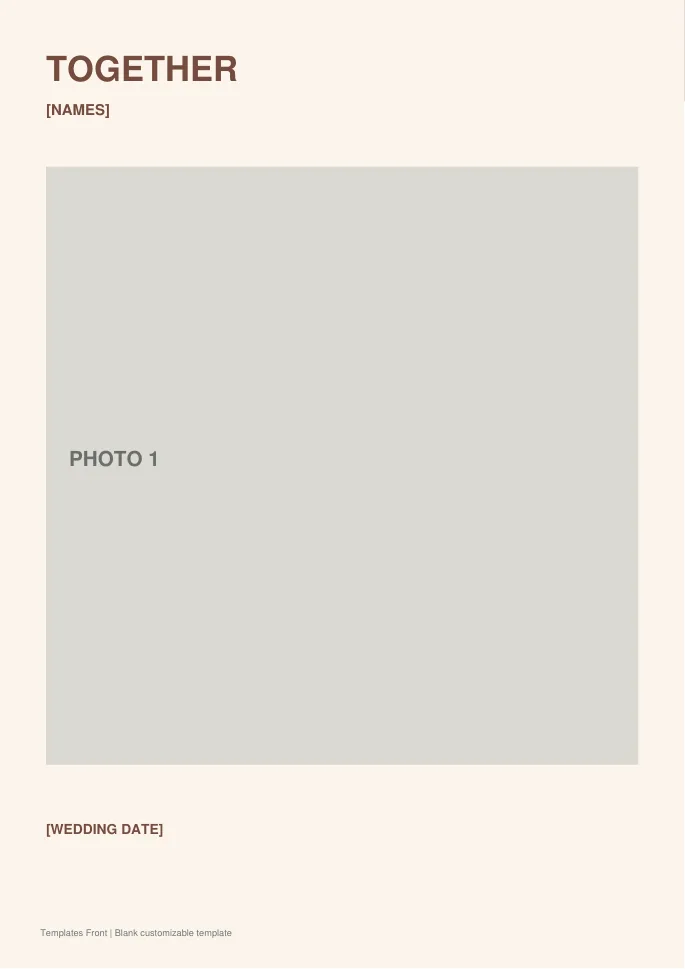 Hero portrait album page — preview of the downloadable template