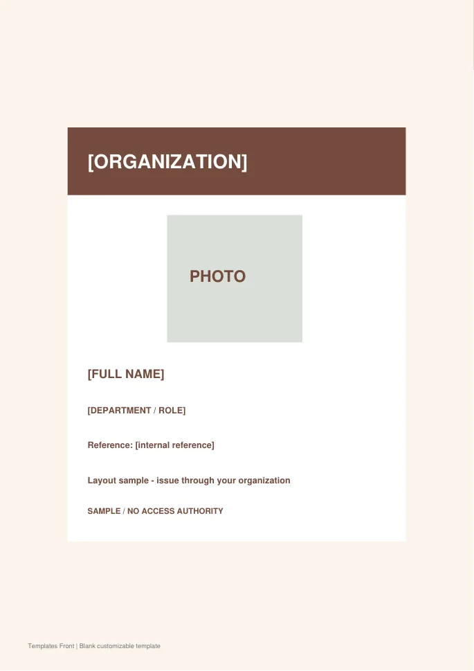 Staff card layout — preview of the downloadable template